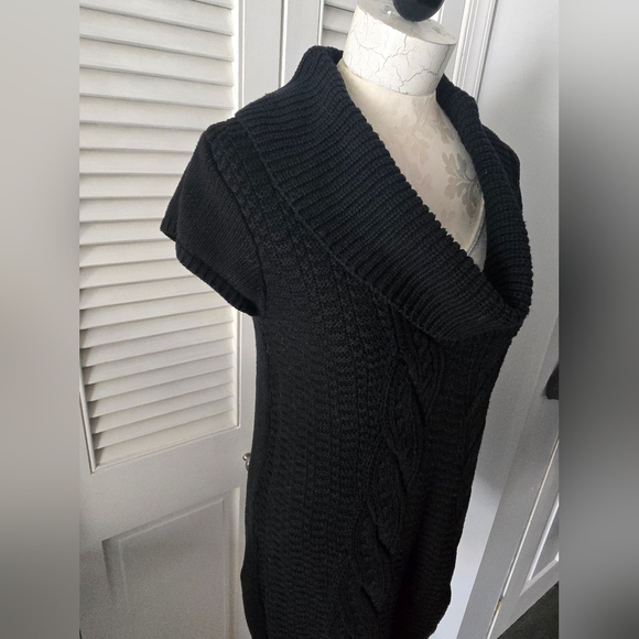 Express Black Cable Knit Sweater Dress M - Picture 3 of 10